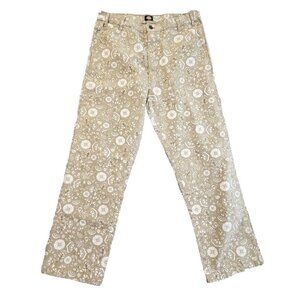 Dickies Jeans Men's W36 L32 Brown & White Floral Straight Leg NWOT DUR14CFG